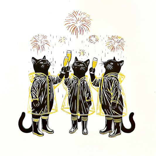 Celebration - Giclée Print of Cats Toasting Champagne